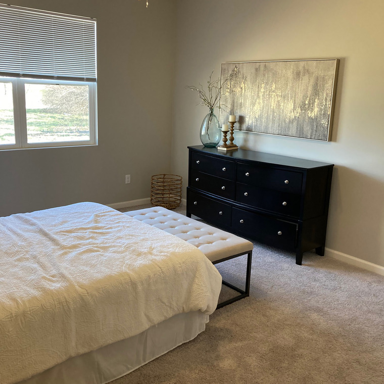 Bedroom with ceiling fan